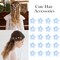 20Pcs Mini Flower Hair Clips and Barrettes for Girls/Women (Blue)
